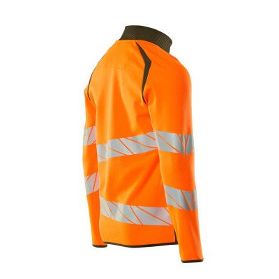 Foto van Mascot Accelerate Safe Sweatshirt met rits | 19184-781 | 1433-hi-vis oranje/mosgroen