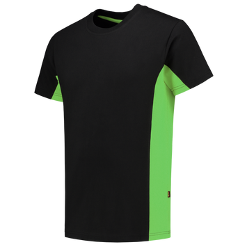Foto van T-shirt Bicolor | zwart/limegroen | 102004-0937 | TRICORP WORKWEAR