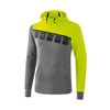 Afbeelding van 5-C sweatshirt met capuchon | grey melange/lime pop/zwart | 1071908