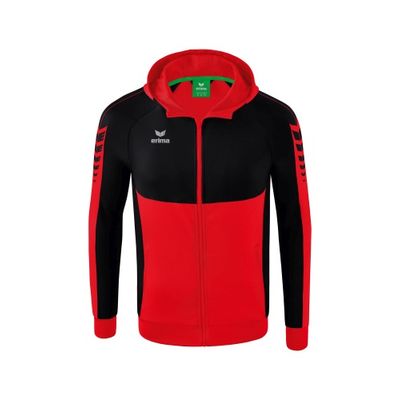 Foto van ERIMA Six Wings trainingsjack met capuchon Kinderen | rood/zwart | 1032253