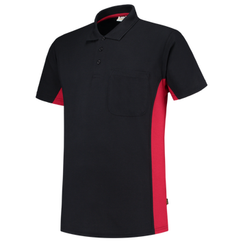 Foto van Poloshirt Bicolor Borstzak | marine/rood | 202002-0102 | TRICORP WORKWEAR