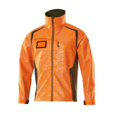 Foto van Mascot Accelerate Safe Softshell jas | 19202-291 | 1433-hi-vis oranje/mosgroen