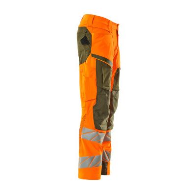 Foto van Mascot Accelerate Safe Broek met kniezakken | 19079-511 | 1433-hi-vis oranje/mosgroen