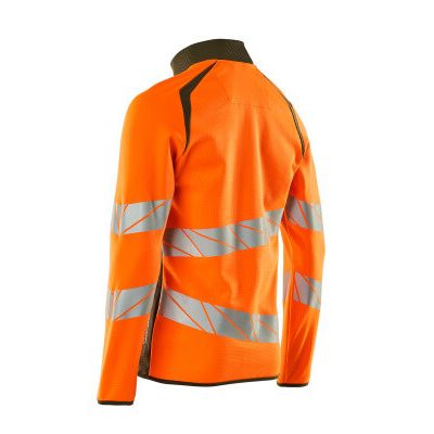 Foto van Mascot Accelerate Safe Sweatshirt met rits | 19184-781 | 1433-hi-vis oranje/mosgroen