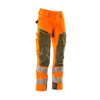 Foto van Mascot Accelerate Safe Broek met kniezakken | 19079-511 | 1433-hi-vis oranje/mosgroen