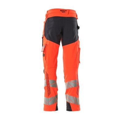 Foto van Mascot Accelerate Safe Broek met kniezakken | 19079-511 | 22210-hi-vis rood/donkermarine