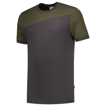 Foto van T-shirt Bicolor Naden | donkergrijs/legergroen | 102006-1813 | TRICORP WORKWEAR
