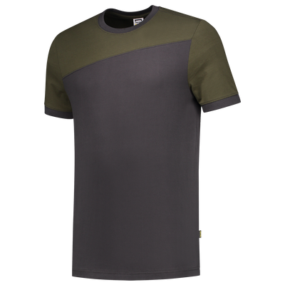 T-shirt Bicolor Naden | donkergrijs/legergroen | 102006-1813 | TRICORP WORKWEAR