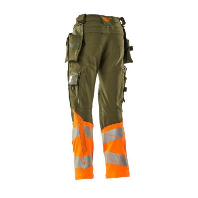 Foto van Mascot Accelerate Safe Broek met spijkerzakken | 19131-711 | 3314-mosgroen/hi-vis oranje