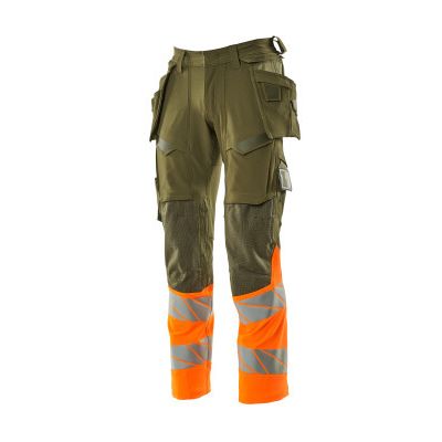 Foto van Mascot Accelerate Safe Broek met spijkerzakken | 19131-711 | 3314-mosgroen/hi-vis oranje