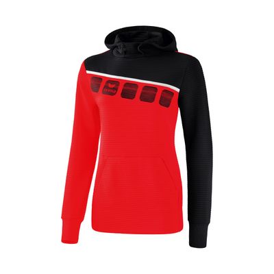 5-C sweatshirt met capuchon Dames | rood/zwart/wit | 1071911