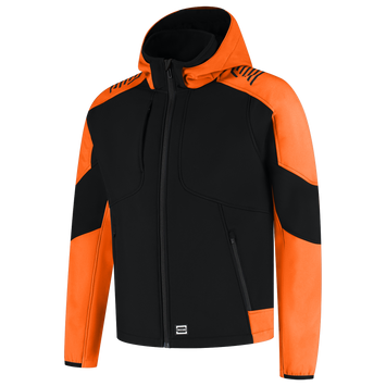 Foto van Softshell Capuchon Bicolor Redefined | zwart/oranje | 406118-0998 | TRICORP WORKWEAR