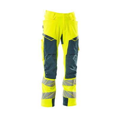 Foto van Mascot Accelerate Safe Broek met kniezakken | 19079-511 | 1744-hi-vis geel/donkerpetrol