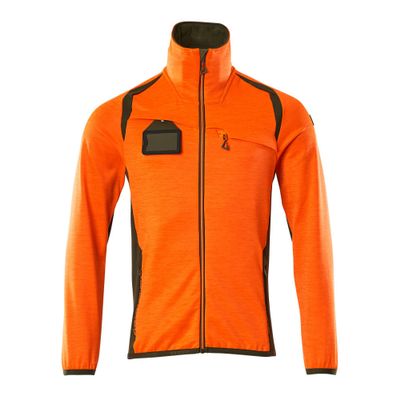 Mascot Accelerate Safe Fleecetrui met rits | 19403-316 | 1433-hi-vis oranje/mosgroen Mascot Accelerate Safe Fleecetrui met rits | 19403-316 | 1433-hi-vis oranje/mosgroen
