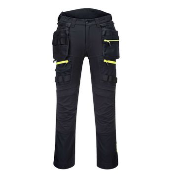 Foto van PortWest DX4 Werkbroek stretch met afneembare spijkerzakken Zwart| DX440