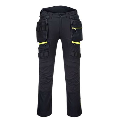 PortWest DX4 Werkbroek stretch met afneembare spijkerzakken Zwart| DX440