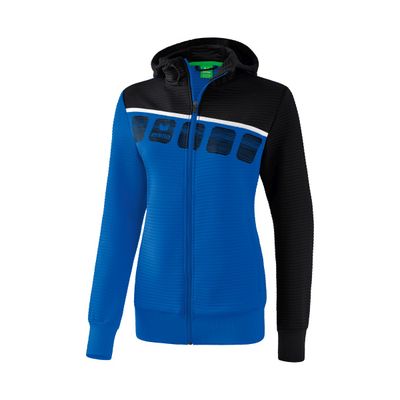 5-C trainingsjack met capuchon Dames | new royal/zwart/wit | 1031910