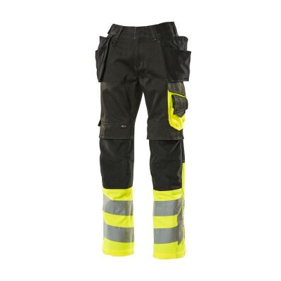 Foto van Broek met spijkerzakken, klasse 1 | 17531-860 | 0917-zwart/hi-vis geel