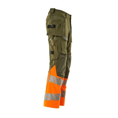 Foto van Mascot Accelerate Safe Broek met spijkerzakken | 19131-711 | 3314-mosgroen/hi-vis oranje