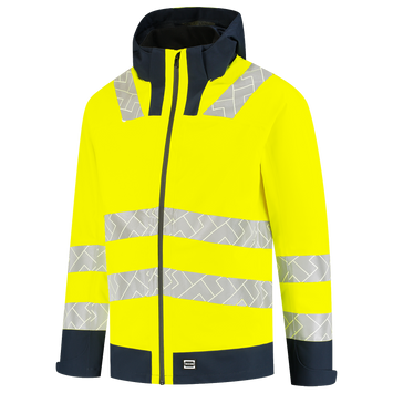 Foto van Regenjas Techshell High Vis Redefined | fluorgeel/donkermarine | 406108-17010 | TRICORP WORKWEAR