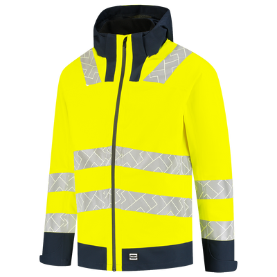 Foto van Regenjas Techshell High Vis Redefined | fluorgeel/donkermarine | 406108-17010 | TRICORP WORKWEAR