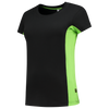 Afbeelding van T-shirt Bicolor Dames | zwart/limegroen | 102003-0937 | TRICORP WORKWEAR