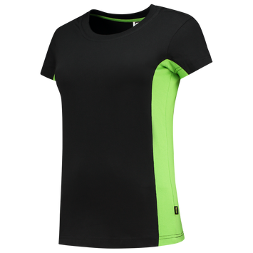 Foto van T-shirt Bicolor Dames | zwart/limegroen | 102003-0937 | TRICORP WORKWEAR