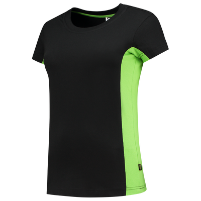 Foto van T-shirt Bicolor Dames | zwart/limegroen | 102003-0937 | TRICORP WORKWEAR