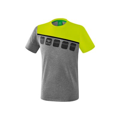 5-C T-shirt | grey melange/lime pop/zwart | 1081908