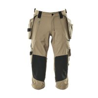 Driekwart broek, spijkerzakken, stretch | 17049-311 | 055-lichtkhaki