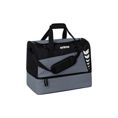 ERIMA SIX WINGS sporttas met bodemvak | slate grey/zwart | 7232309