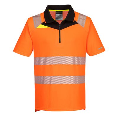 PortWest DX4 Hi-Vis poloshirt Oranje/Zwart| DX412
