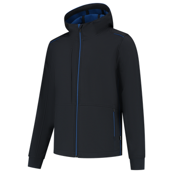 Foto van Softshell Capuchon Accent | marine/korenblauw | 402705-0111 | TRICORP WORKWEAR