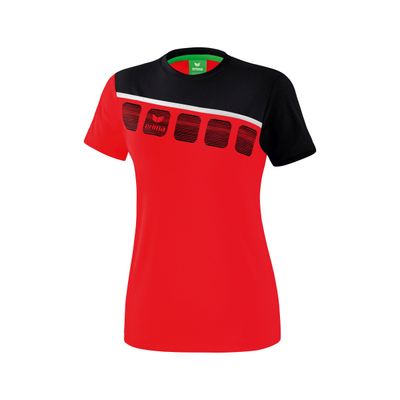 5-C T-shirt Dames | rood/zwart/wit | 1081912