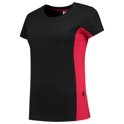 Foto van T-shirt Bicolor Dames | zwart/rood | 102003-0902 | TRICORP WORKWEAR