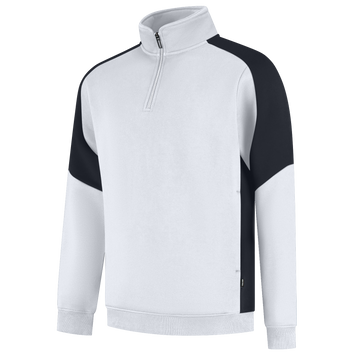 Foto van Zip Sweater Bicolor Redefined | wit/antraciet | 306111-06888 | TRICORP WORKWEAR