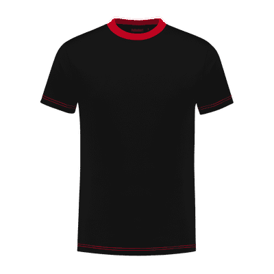 Indushirt TS 180 T-shirt zwart-rood