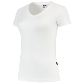 Foto van T-shirt V Hals Fitted Dames | wit | 101008-06 | TRICORP WORKWEAR