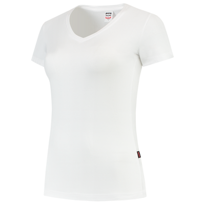 Foto van T-shirt V Hals Fitted Dames | wit | 101008-06 | TRICORP WORKWEAR