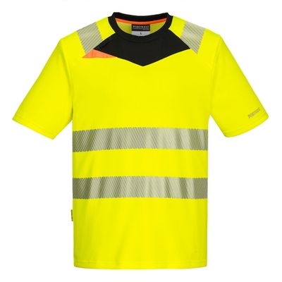 PortWest DX4 Hi-Vis T-Shirt Geel/Zwart| DX413