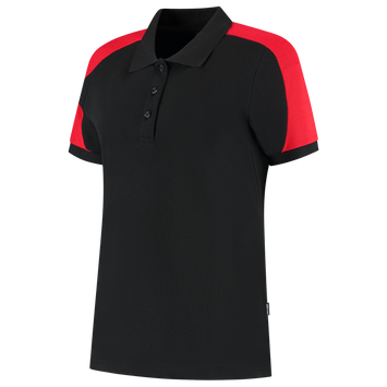 Foto van Poloshirt Bicolor Redefined Dames | zwart/helderrood | 206108-09202 | TRICORP WORKWEAR