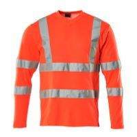 T-shirt, V-hals, lange mouwen, klasse 3 | 18281-995 | 0222-hi-vis rood
