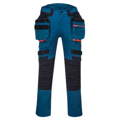 Foto van PortWest DX4 Werkbroek stretch met afneembare spijkerzakken Petrol| DX440