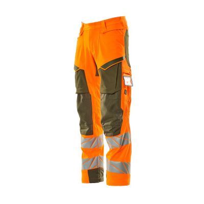 Foto van Mascot Accelerate Safe Broek met kniezakken | 19079-511 | 1433-hi-vis oranje/mosgroen