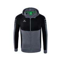 ERIMA Six Wings trainingsjack met capuchon Kinderen | slate grey/zwart | 1032207