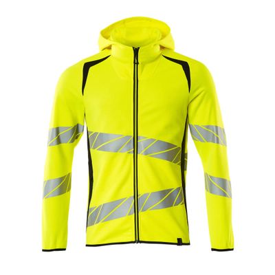 Mascot Accelerate Safe Capuchontrui met rits | 19284-781 | 17010-hi-vis geel/donkermarine