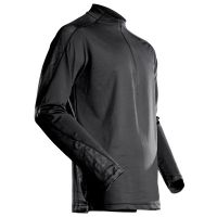 Mascot Customized T-shirt, long-sleeved, with half zip | 22681-618 | 09-zwart