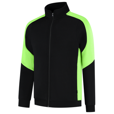 Foto van Sweatvest Bicolor Redefined Dames | zwart/limegroen | 306122-0937 | TRICORP WORKWEAR
