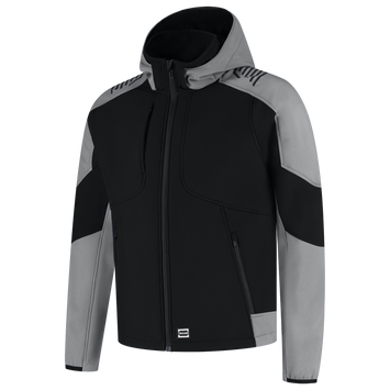 Foto van Softshell Capuchon Bicolor Redefined | zwart/grijs | 406118-09 | TRICORP WORKWEAR