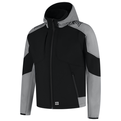Foto van Softshell Capuchon Bicolor Redefined | zwart/grijs | 406118-09 | TRICORP WORKWEAR